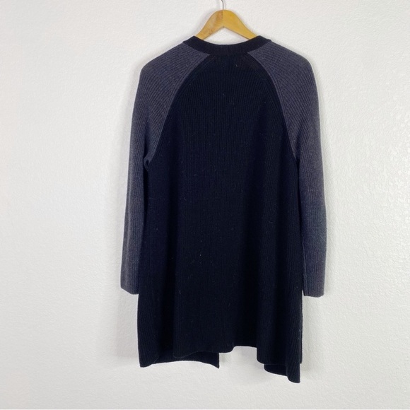 Eileen Fisher Black & Gray Knit Open Front Cardigan Sweater - Picture 7 of 7